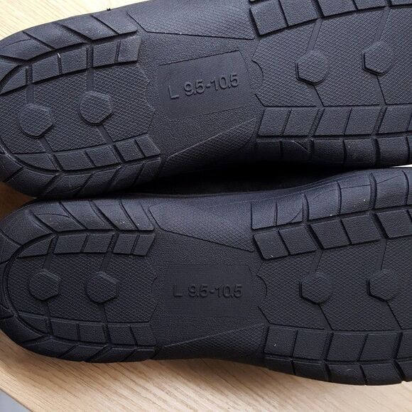HAGGAR Slippers Mens Size 9.5 10.5 Black Microsuede Cozy Lined Open Back